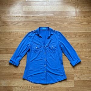 J. McLaughlin Periwinkle Blue 3/4 Sleeve Button Down